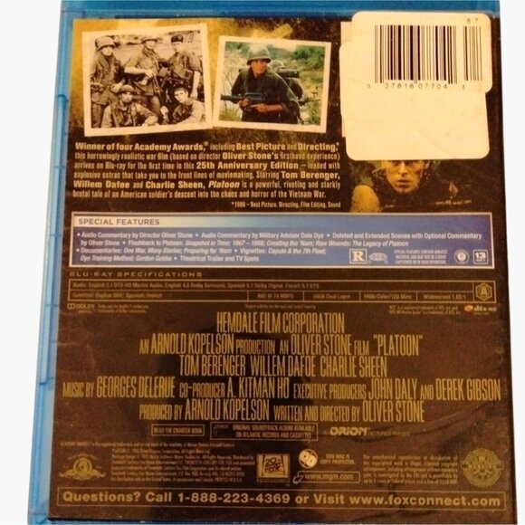 Platoon Blu ray 1986 Defoe Sheen - Picture 2 of 4